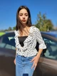 Топ-накидка укороченная в горошек Boohoo Белая (DC 10268 S/42) - изображение 5