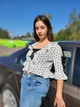 Топ-накидка укороченная в горошек Boohoo Белая (DC 10268 S/42) - изображение 6