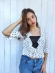 Топ-накидка укороченная в горошек Boohoo Белая (DC 10268 M/44) - изображение 1