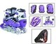 Детские раздвижные ролики 29-33 с комплектом защиты и шлемом Scale Sports Violet подсветка переднего колеса - изображение 1