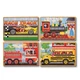 Дерев'яний пазл 4 в 1 Melissa&Doug Машинки 12х4 елементів 15х20 см MD3794 - зображення 1