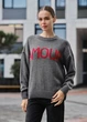 Жіноча В'язана Кофта Стаф Сіра З Надписом Оверсайз Staff Amour Gray Oversize XS-S (306203) - зображення 1
