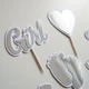 Об'ємні топери "Boy or Girl" біло-срібні 7шт, дизайнерський картон, ручна робота - зображення 4