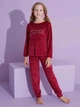Детская теплая велюровая пижама для девочки Tarik 2785_bordo 110 см Бордовая (6520734006820) - изображение 1