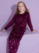 Детская теплая велюровая пижама для девочки Tarik 2773_bordo 128 см Бордовая (6520734006855) - изображение 2