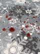 Водоотталкивающая Скатерть новогодняя с принтом Танец снежинок 180х100 см Серый - изображение 6