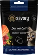 Хрустящие лакомства для котов Savory для здоровья кожи и шерсти, лосось с малиной, 50 г (4820232631386) - изображение 1