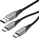 Кабель Vention USB 2.0 AM - 2xType-C M, 1.0 м Y-Splitter Charging Cable 2.4А 480Mbps Aluminum Alloy (CQOHF) - зображення 1