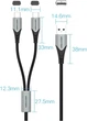 Кабель Vention USB 2.0 AM - 2xType-C M, 1.0 м Y-Splitter Charging Cable 2.4А 480Mbps Aluminum Alloy (CQOHF) - зображення 4