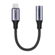 Переходник Audio UGREEN US211 Lightning to AUX Round Cable Aluminum Shell with Braided 10cm, Black - изображение 1