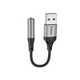 Аудіо кабель HOCO LS36 Fresh external sound card USB to 3.5, Black - зображення 1