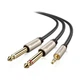 Аудио кабель UGREEN AV126 UGR-10615 3.5mm TRS to Dual 6.35mm TS 2m, Gray - изображение 2