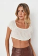 Топ вʼязаний світло-бежевий M/L Missguided - изображение 4