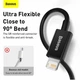 Дата кабель USB 2.0 AM to Lightning 1.0m 2.4A Superior Series Black Baseus (CALYS-A01) - изображение 3