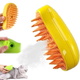 Паровая щетка Pet Brush для вычесывания собак и кошек Щетка для вычесывания подшерстка Желтый (KG-12013) - изображение 2
