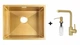 Комплект Gunter&Hauer: Кухонна мийка Ruwer 5522 Gold + Змішувач JUWEL Gold + Дозатор SOAP DISPENSER Gold - зображення 1