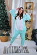 Пижама кигуруми My Kigu Женская Теплая Аниме Xiao Genshin Impact Геншин Импакт Сяо Бирюзовый размер M 155-165 см (111941) - изображение 7