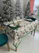Скатерть водоотталкивающая с помпонами Delux Textil Новогодние коньки 140 х 110 см (367998) - изображение 1