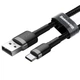 Кабель Baseus Cafule Cable USB For Type-C 3A 1m Gray+Black (CATKLF-BG1) - изображение 5