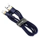 Кабель Baseus cafule Cable USB For iP 2.4A 1m Gold+Blue (CALKLF-BV3) - зображення 3