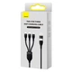 Кабель Baseus Flash Series Ⅱ Two-for-three Charging Cable U+C to M+L+C 100W 1.2m Black (CASS030101) - зображення 2
