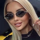 Солнцезащитные очки No Brand шестигранные Delight черные с золотом - изображение 1