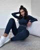 Спортивный женский костюм Hot для фитнеса и йоги (рашгард + леггинсы) c двойным Push Up V-пояс L Темно-бирюзовый (MA050000L) - изображение 3