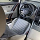 Накидка на сидіння водія автомобіля з алькантари Lux Діамонд подовжений темно-сірий ромб (колор 19) Стандарт 1 передня - изображение 3