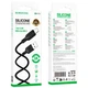 Кабель заряджання BOROFONE BX113 Silicone USB to Type-C (3А) швидка зарядка для телефону/смартфону Чорний - зображення 2