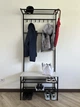 Вешалка универсальная Санрайс РТ металлическая разборная loft стиль 80 см Черная + доска Аляска - изображение 1