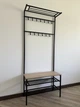 Вешалка универсальная Санрайс РТ металлическая разборная loft стиль 80 см Черная + доска Дуб сонома - изображение 2