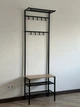 Вешалка универсальная Санрайс РТ металлическая разборная loft стиль 60 см Черная + доска Дуб сонома - изображение 3