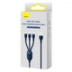 Кабель Baseus Flash Series Ⅱ One-for-three Fast Charging Data Cable USB to M+L+C 100W 1.2m Blue (CASS030003) - изображение 2