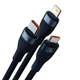 Кабель Baseus Flash Series Ⅱ One-for-three Fast Charging Data Cable USB to M+L+C 100W 1.2m Blue (CASS030003) - изображение 3