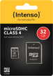 Карта памяти Intenso microSDHC Class 4 32GB + SD адаптер (3403480) - изображение 4