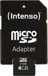 Карта памяти Intenso microSDHC Class 4 4GB + SD адаптер (3403450) - изображение 3