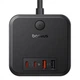 Сетевой фильтр Baseus PowerCombo Cube Power Strip 3xAC+2xUSB+2xType-C 30W (1.5m) black - изображение 1