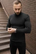 Базовый мужской темно-сірий трикотажный гольф размер XL - изображение 4