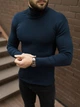 Базовый мужской темно-синий трикотажный гольф размер S - изображение 3