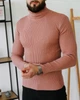 Базовый мужской пудра гольф размер XL в рубчик - изображение 4