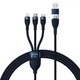 Кабель Baseus Flash Series Ⅱ Two-for-three Charging Cable U+C to M+L+C 100W 1.2m Blue (CASS030103) - зображення 1