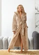 Женский махровый халат с капюшоном 831032 L-2XL (50-54) Бежевый - изображение 3