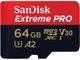 Карта пам'яті SanDisk 64 GB microSDXC UHS-I U3 Extreme Pro + SD Adapter SDSQXCU-064G-GN6MA - изображение 2