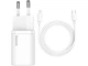Мережевий зарядний пристрій BASEUS Super Si Quick Charger White w/Type-C - Lightning Cable (TZCCSUP-B02) - изображение 1