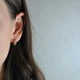 Сережки кільця з кольоровими фіанітами медична сталь позолота (x155-2) - зображення 2