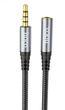 Кабель AUX HOCO UPA20 3.5 audio extension cable male to female (L=1M) Серый - изображение 1