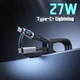 USB кабель 1м для Iphone Type-C - Lightning 27W с LED екраном чорний - зображення 1