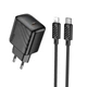 Сітковий зарядний пристрій Hoco CS24A 1USB-C PD/QC 25W+Type-C to Lightning Колір Чорний - зображення 1
