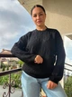 Свитер женский MIX RAY 6772 прозрачный оверсайз ажурная вязка сетка one size черный - изображение 5