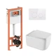 Комплект: Qtap Gemini Ultra Quiet унітаз підвісний QT2533076EUQW + Nest комплект інсталяції 4в1 (Кавіша White) QT2533076EUQW46156 - зображення 1